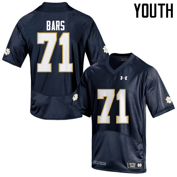 Youth #71 Alex Bars Notre Dame Fighting Irish College Football Jerseys-Navy Blue - Click Image to Close